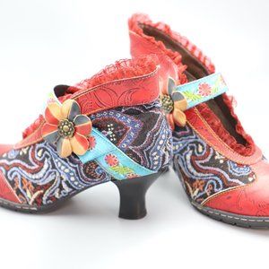 ankle booties multi color